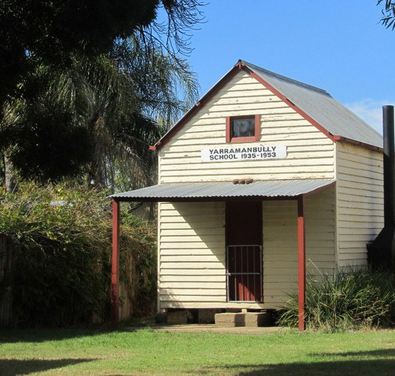 Yarramanbully one-teacher school, re-erected in Pioneer Park in 1977 for Centenary of Public Education in Manilla.